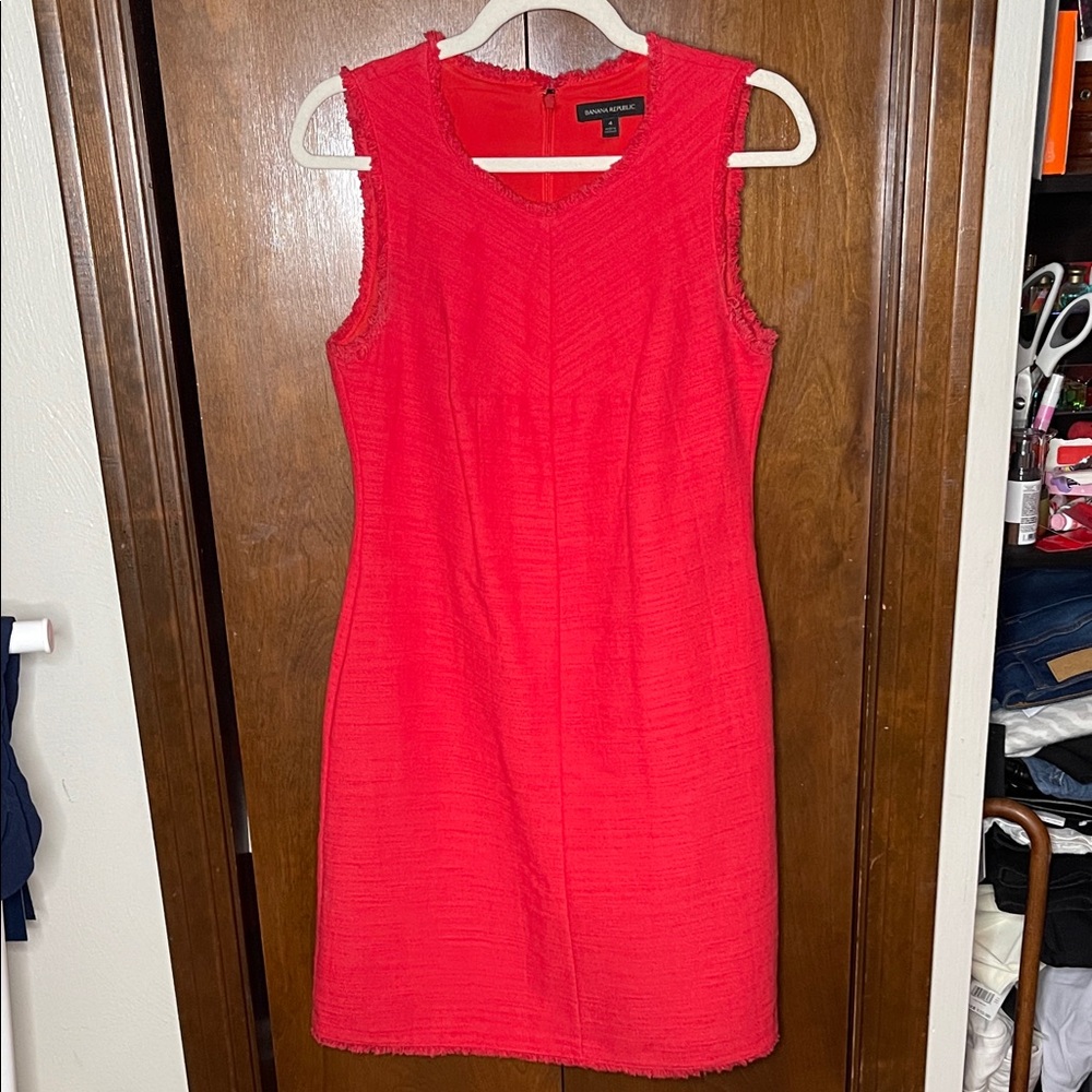 Banana Republic Frayed Edge Tweed Dress Size 4 - Picture 4 of 4
